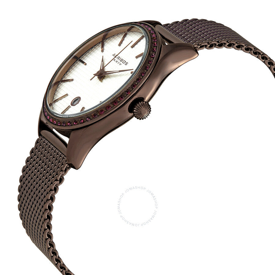 Akribos XXIV Pink Dial Brown Ion-plated Ladies Watch AK967BR - Dawson Watches #2