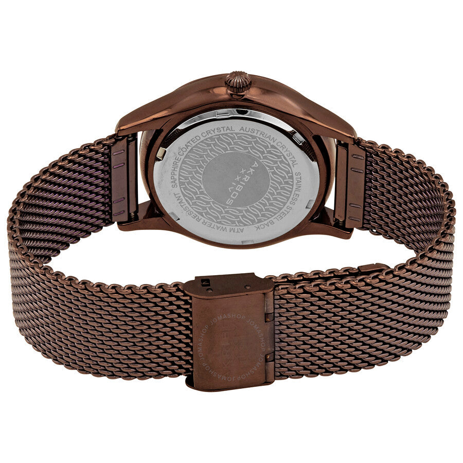Akribos XXIV Pink Dial Brown Ion-plated Ladies Watch AK967BR - Dawson Watches #3