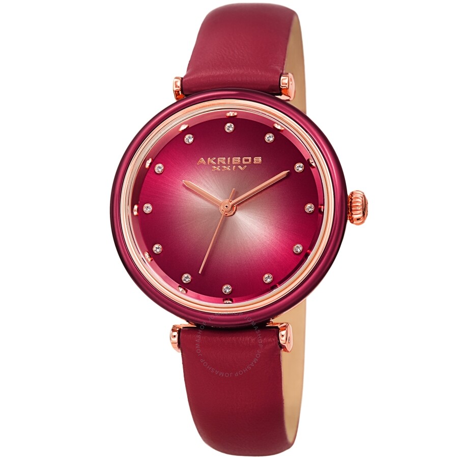 Akribos XXIV Quartz Red Dial Ladies Watch AK1035PK - Dawson Watches