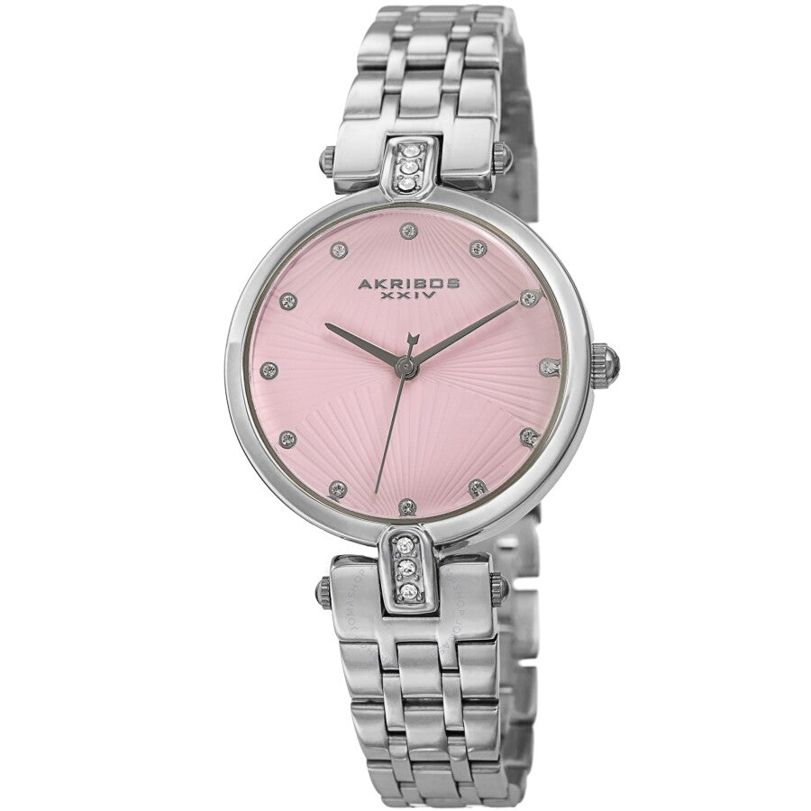 Akribos XXIV Quartz Crystal Pink Dial Ladies Watch AK1085PK - Dawson Watches