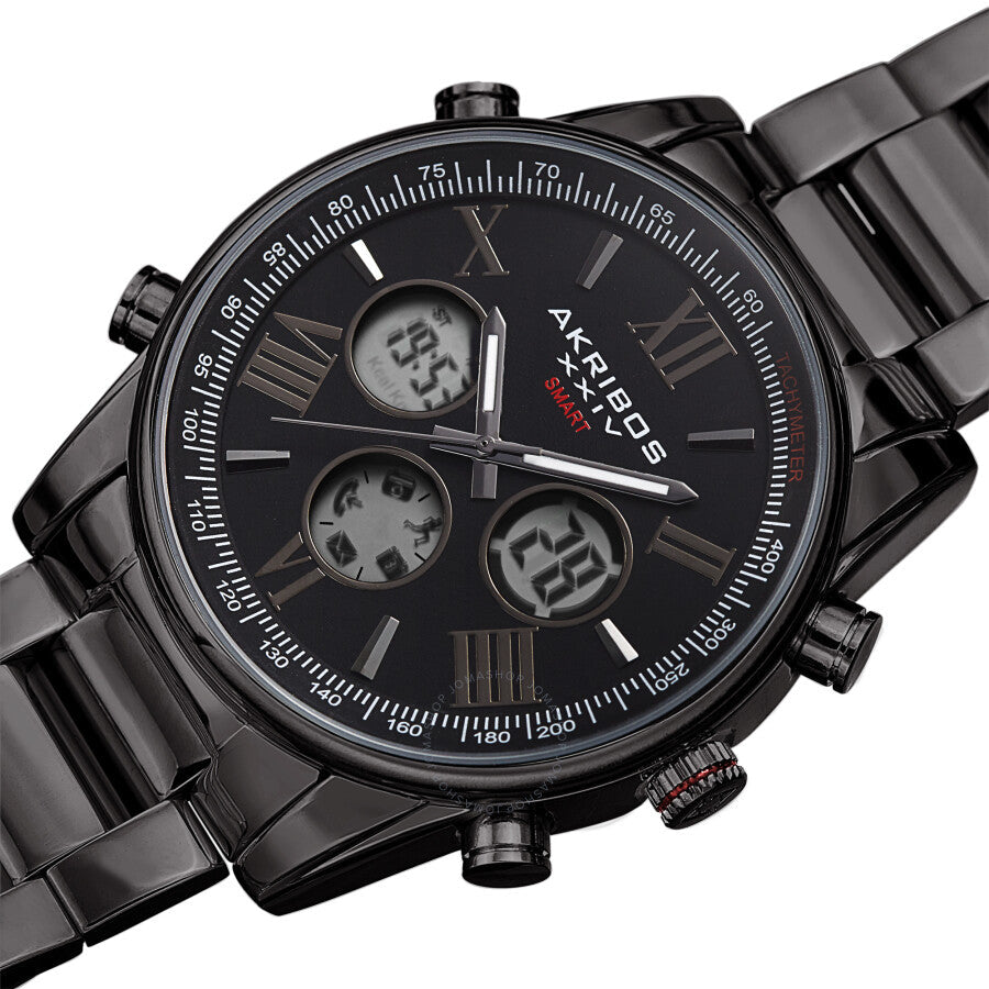Akribos XXIV Quartz Black Dial Men's Smart Watch AK1095BK - The Watches Men & Co #2