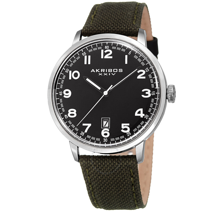Akribos XXIV Quartz Black Dial Men's Watch AK1025SSBK - Dawson Watches