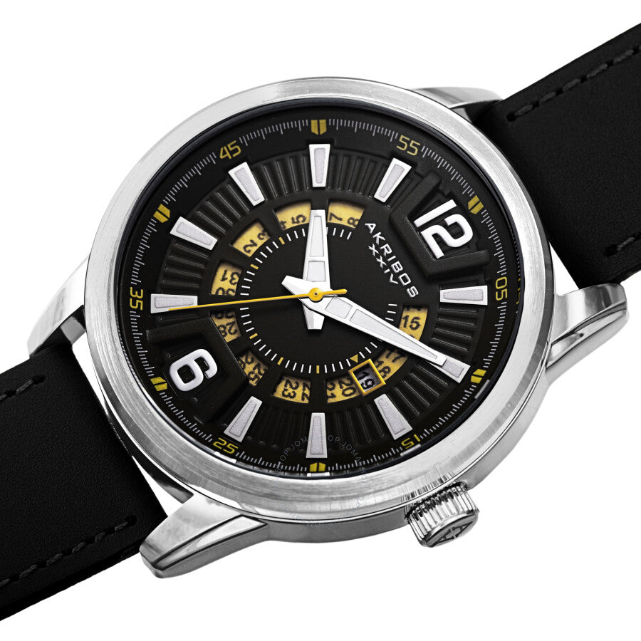 Akribos XXIV Quartz Black Dial Men's Watch AK1079SSBK - Dawson Watches #2