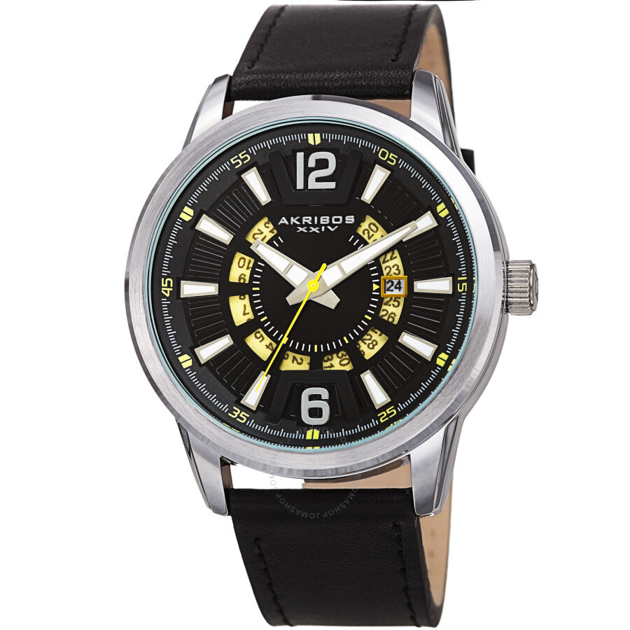 Akribos XXIV Quartz Black Dial Men's Watch AK1079SSBK - The Watches Men & Co