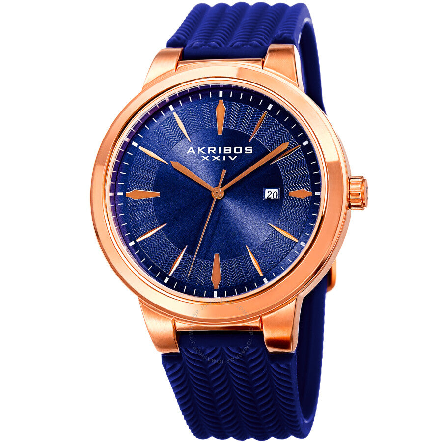 Akribos XXIV Quartz Blue Dial Blue Silicone Men's Watch AK1007RGBU - Dawson Watches