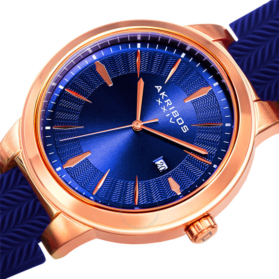 Akribos XXIV Quartz Blue Dial Blue Silicone Men's Watch AK1007RGBU - Dawson Watches #2