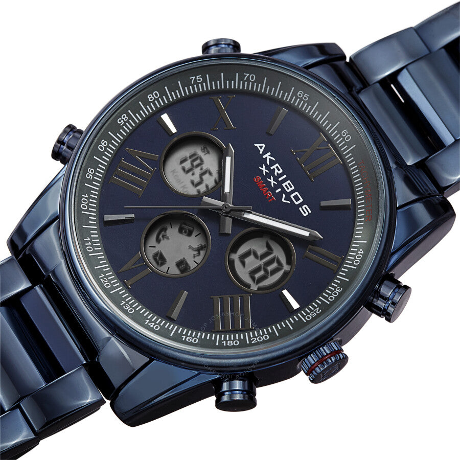 Akribos XXIV Quartz Blue Dial Men's Smart Watch AK1095BU - The Watches Men & Co #2