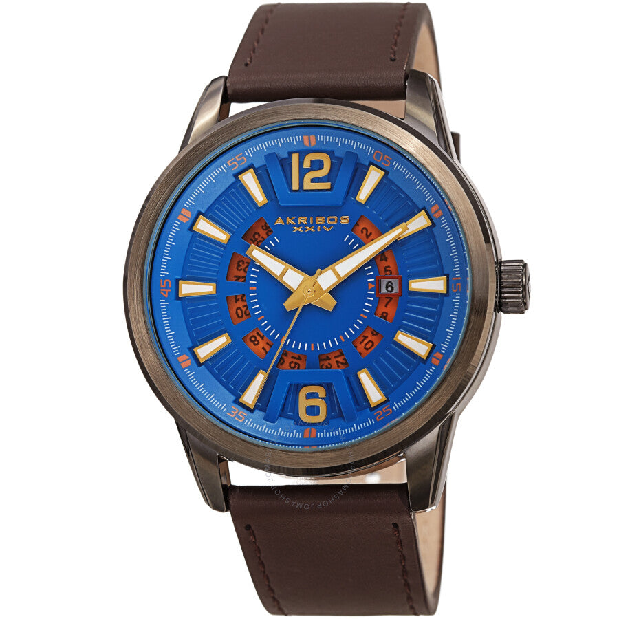 Akribos XXIV Quartz Blue Dial Men's Watch AK1079BUBR - Dawson Watches