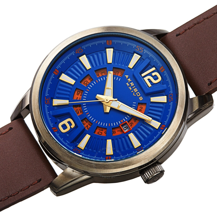 Akribos XXIV Quartz Blue Dial Men's Watch AK1079BUBR - Dawson Watches #2