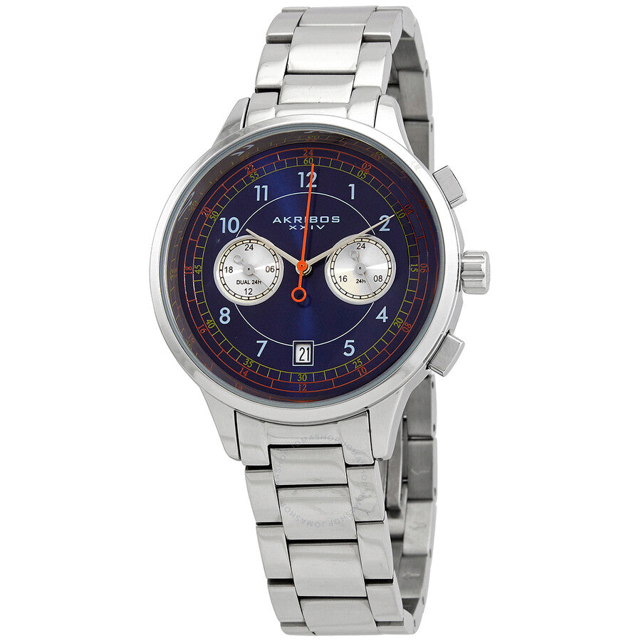 Akribos XXIV Quartz Blue Dial Stainless Steel Men's Watch AK1071SSBU - Dawson Watches