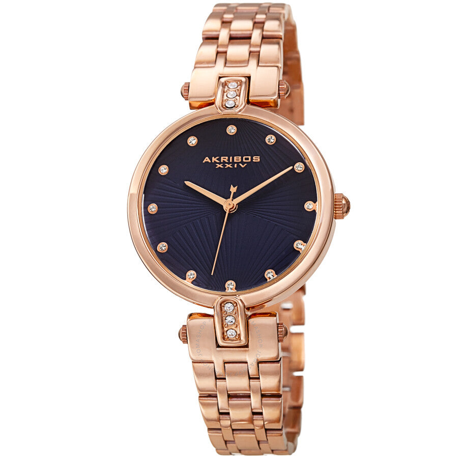 Akribos XXIV Quartz Crystal Blue Dial Ladies Watch AK1085BU - Dawson Watches