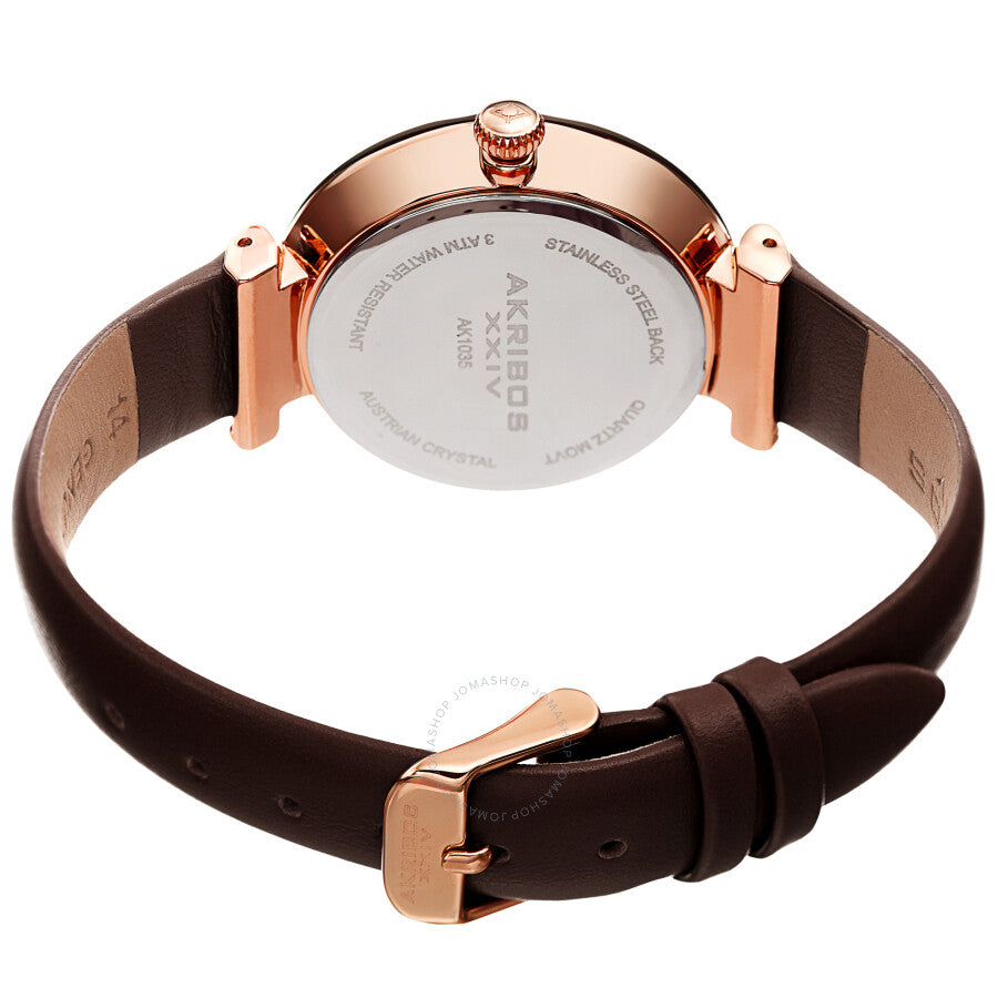 Akribos XXIV Quartz Crystal Brown Dial Ladies Watch AK1035BR - Dawson Watches #4