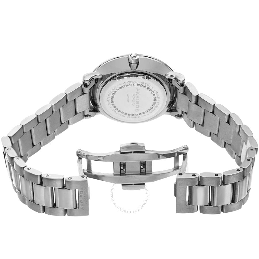 Akribos XXIV Quartz Crystal White Dial Ladies Watch AK1036SS - Dawson Watches #4