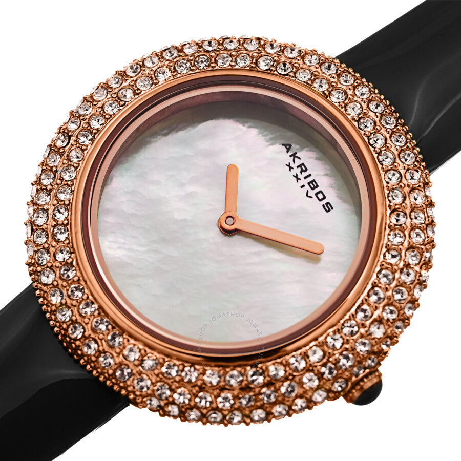 Akribos XXIV Quartz Crystal White Dial Ladies Watch AK1049BKR - Dawson Watches #2
