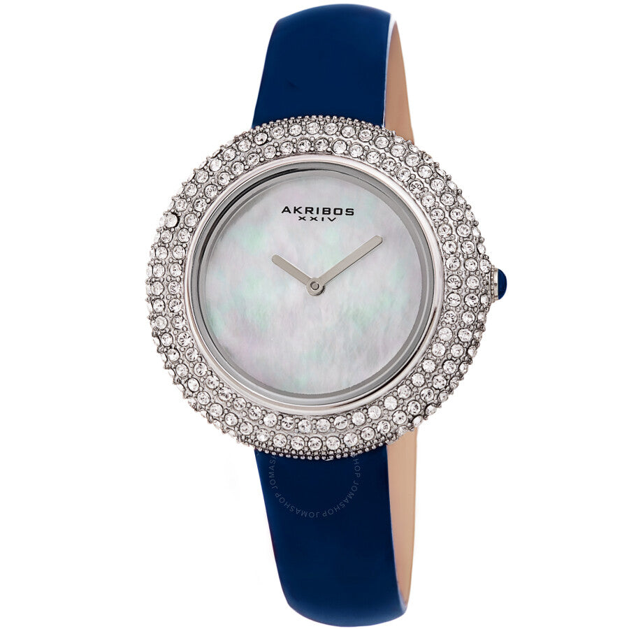 Akribos XXIV Quartz Crystal White Dial Ladies Watch AK1049BU - Dawson Watches