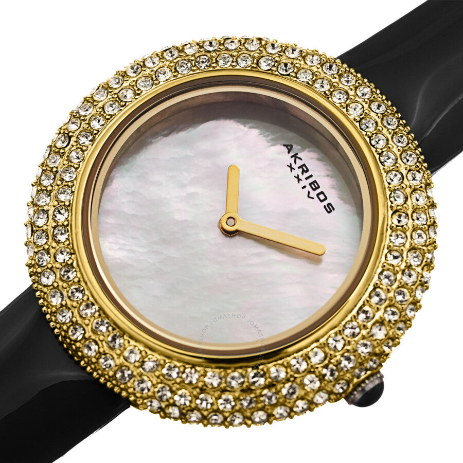 Akribos XXIV Quartz Crystal White Dial Ladies Watch AK1049YGB - The Watches Men & Co #2