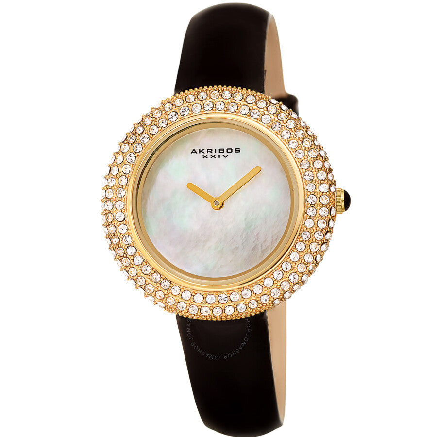 Akribos XXIV Quartz Crystal White Dial Ladies Watch AK1049YGB - Dawson Watches