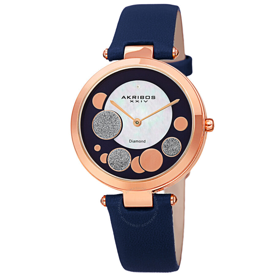 Akribos XXIV Quartz Diamond Blue Dial Ladies Watch AK1069BU - Dawson Watches