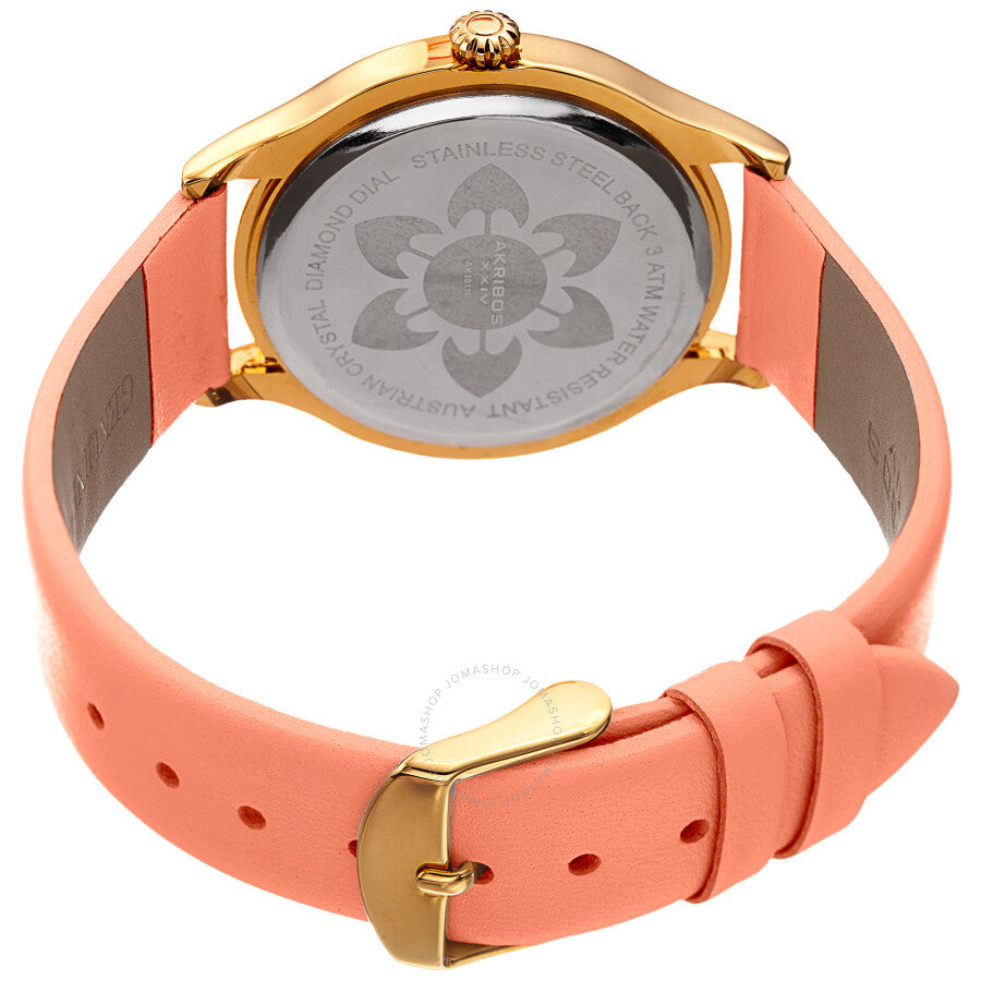 Akribos XXIV Quartz Diamond Crystal Silver Dial Ladies Watch AK1011PK - Dawson Watches #4