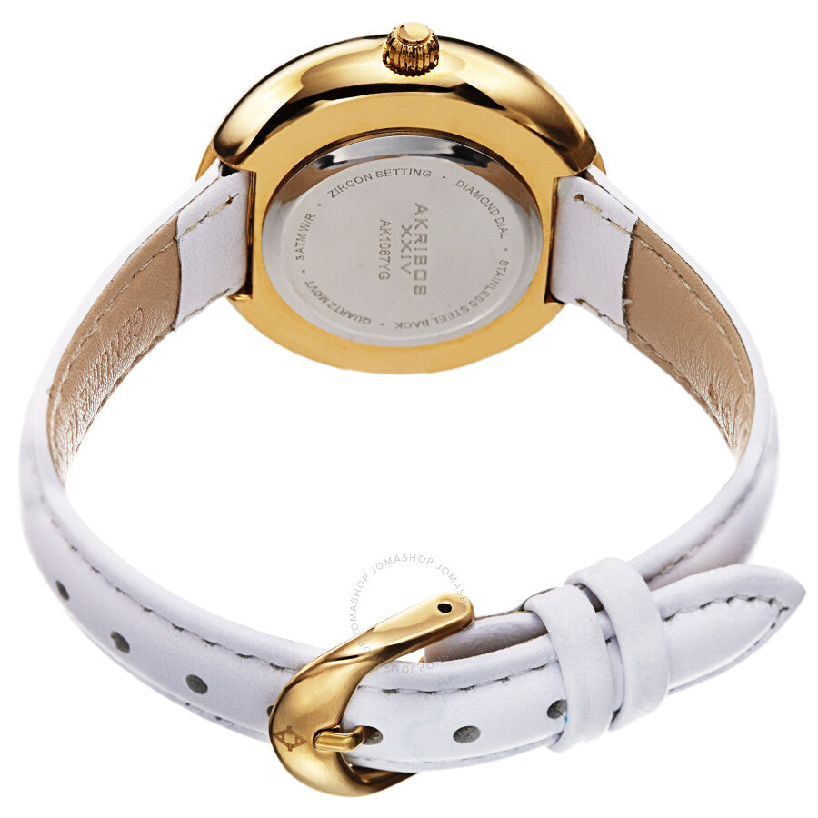 Akribos XXIV Quartz Diamond Gold Dial Ladies Watch AK1067YG - Dawson Watches #4