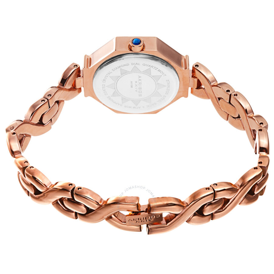 Akribos XXIV Quartz Diamond Rose Gold Dial Ladies Watch AK1086RG - Dawson Watches #4