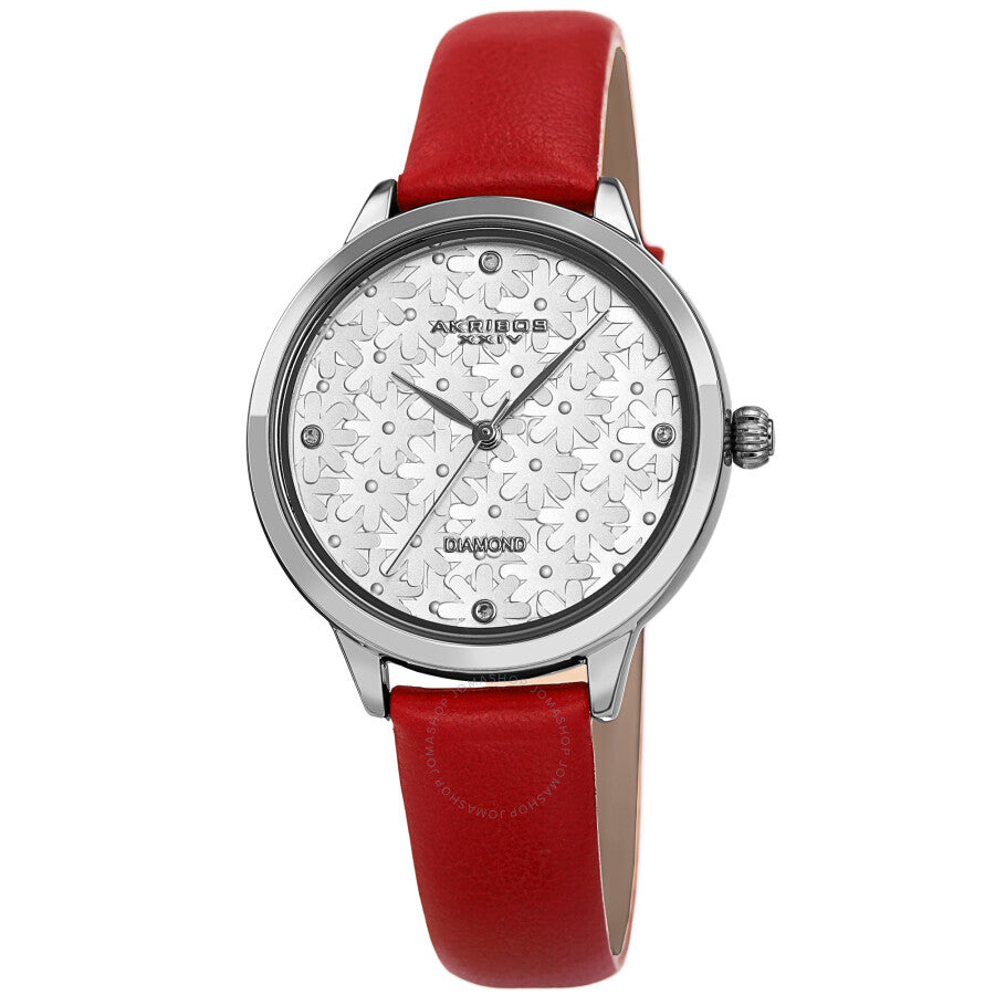 Akribos XXIV Quartz Diamond Silver Dial Ladies Watch AK1051RD - Dawson Watches