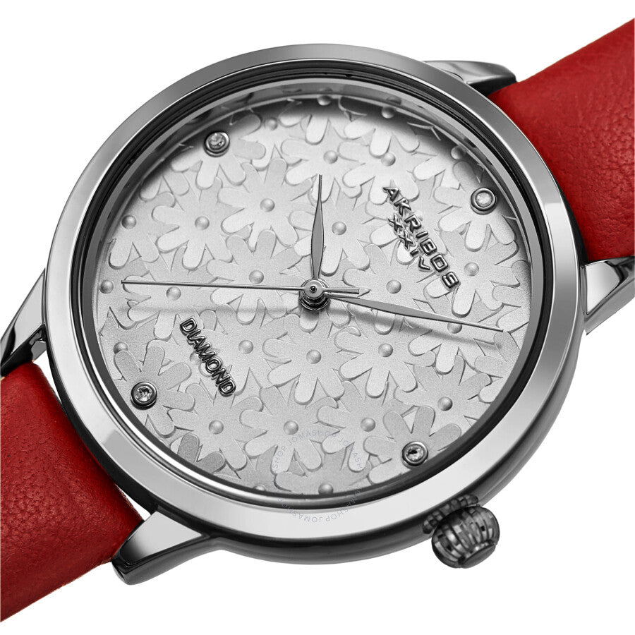 Akribos XXIV Quartz Diamond Silver Dial Ladies Watch AK1051RD - Dawson Watches #2
