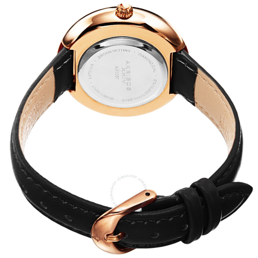 Akribos XXIV Quartz Diamond Silver Dial Ladies Watch AK1067BK - Dawson Watches #4