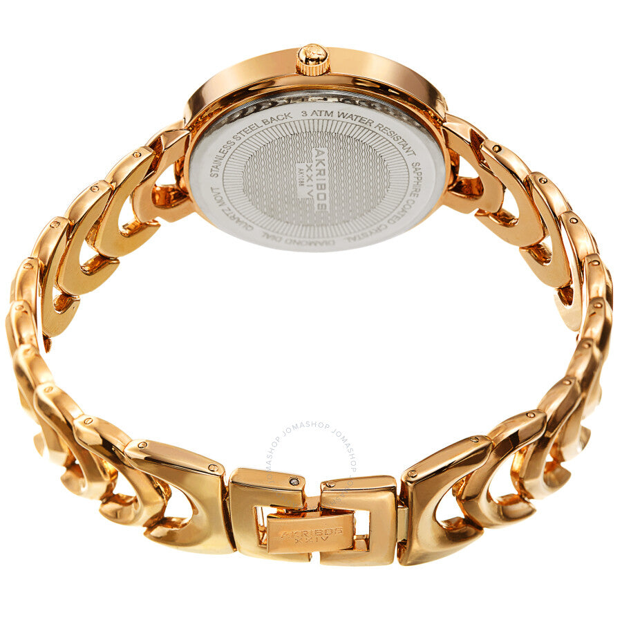 Akribos XXIV Quartz Diamond Silver Dial Ladies Watch AK1088YG - The Watches Men & Co #4