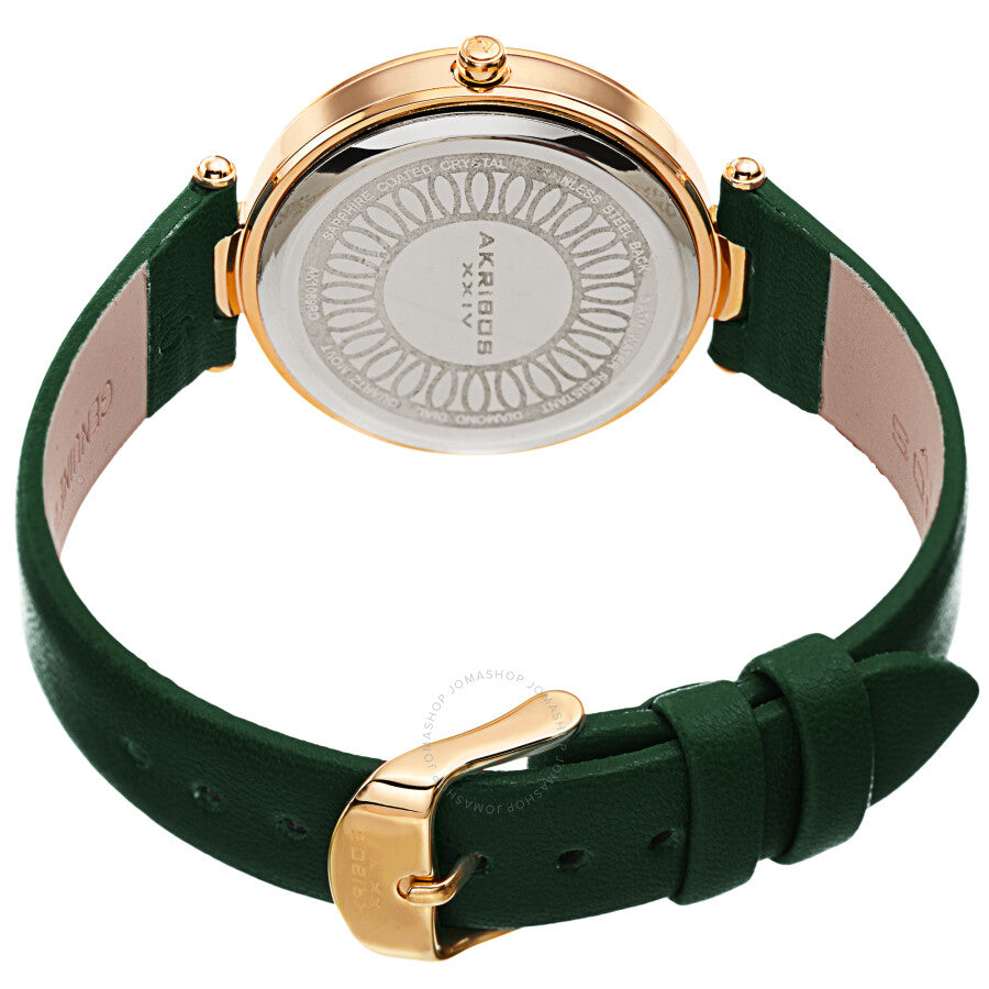 Akribos XXIV Quartz Diamond White Dial Ladies Watch AK1069GN - The Watches Men & Co #4