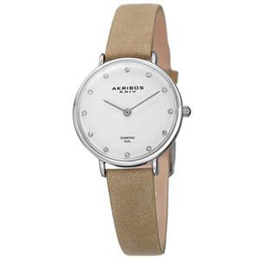 Akribos XXIV Quartz Diamond White Dial Ladies Watch AK882WT - Dawson Watches
