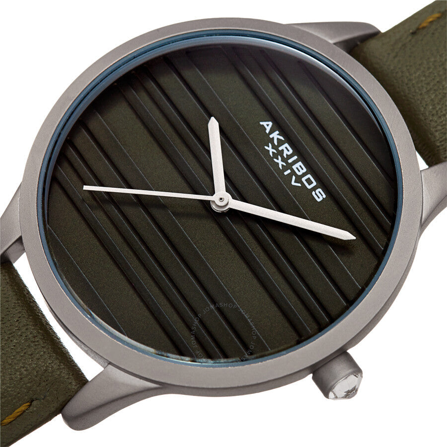 Akribos XXIV Quartz Green Dial Green Leather Ladies Watch AK1005GN - Dawson Watches #2