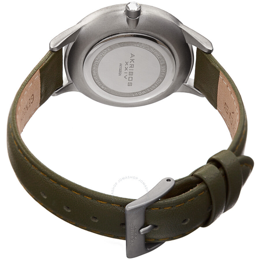 Akribos XXIV Quartz Green Dial Green Leather Ladies Watch AK1005GN - Dawson Watches #4