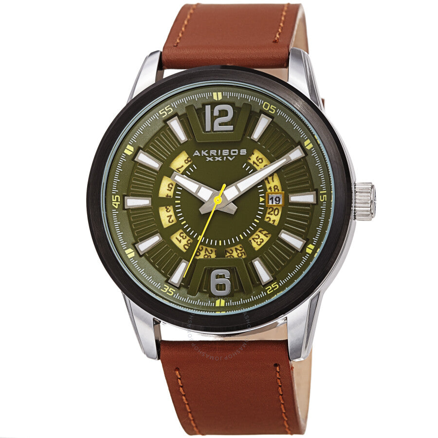 Akribos XXIV Quartz Green Dial Men's Watch AK1079GNBR - Dawson Watches