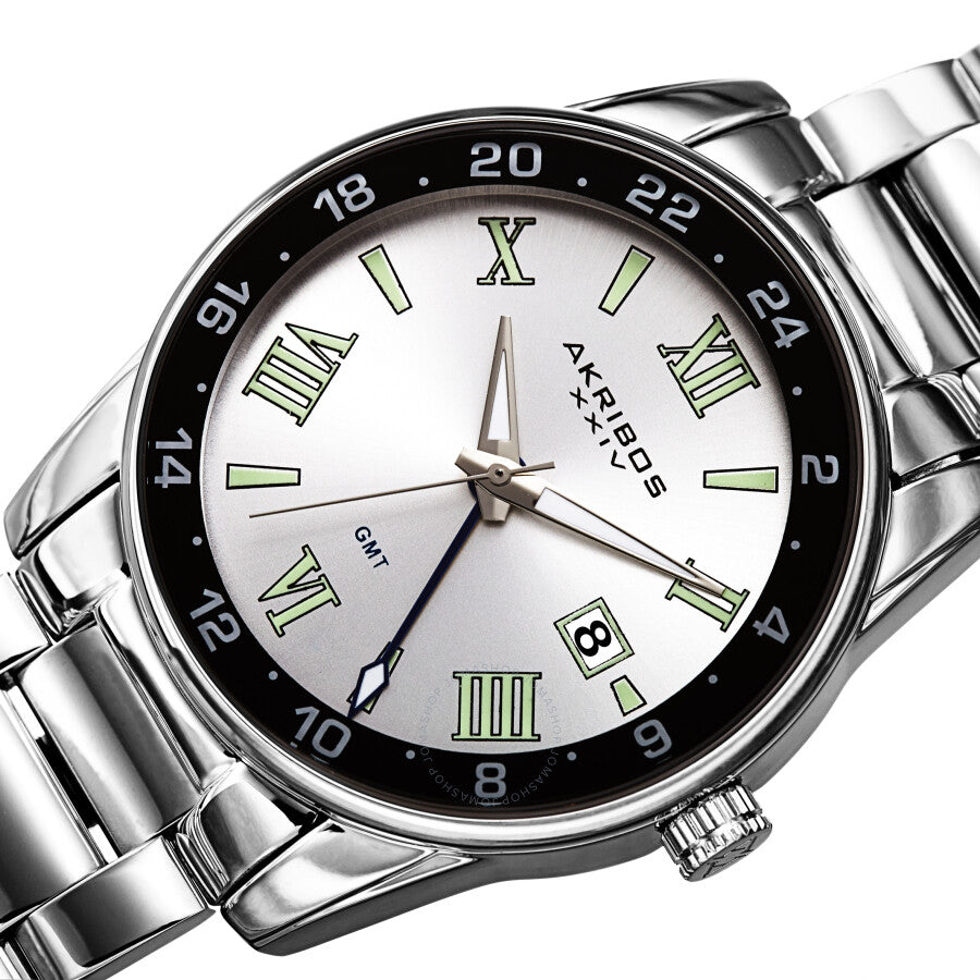 Akribos XXIV Quartz Silver Dial Silver-tone Men's Watch AK1055SS - Dawson Watches #2