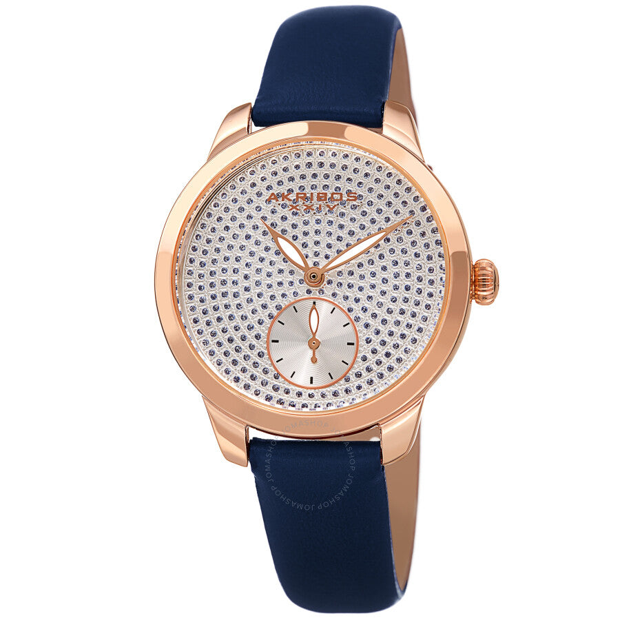Akribos XXIV Quartz Silver Glitter Dot Dial Ladies Watch AK1089BU - Dawson Watches