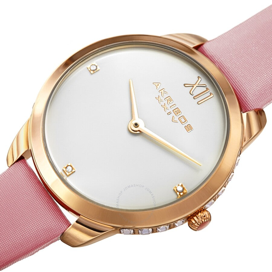 Akribos XXIV Quartz White Dial Ladies Watch AK1059PK - The Watches Men & Co #2