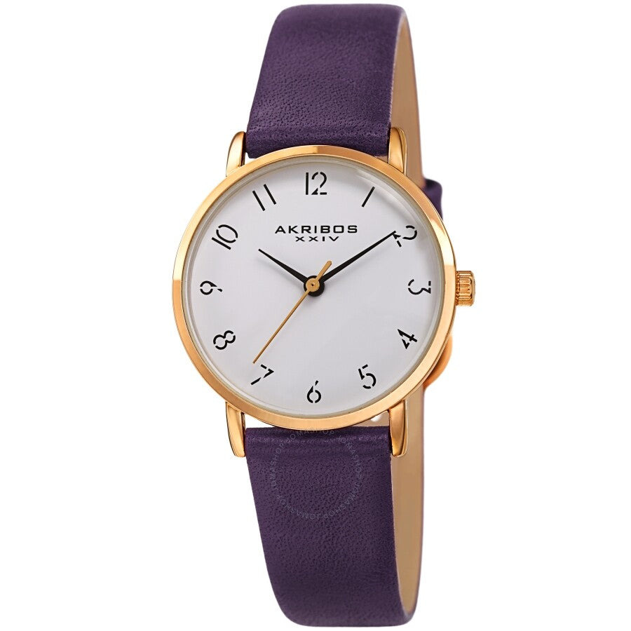 Akribos XXIV Quartz White Dial Ladies Watch AK1087PU - The Watches Men & Co