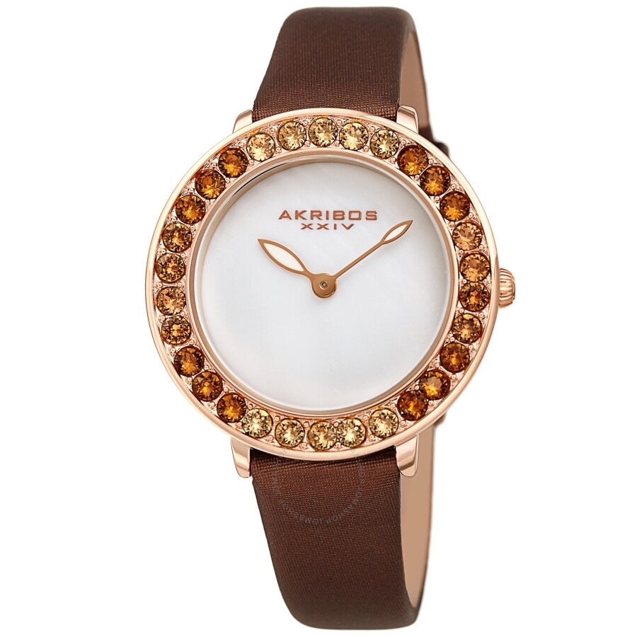 Akribos XXIV Quartz White Dial Ladies Watch AK1093BR - Dawson Watches