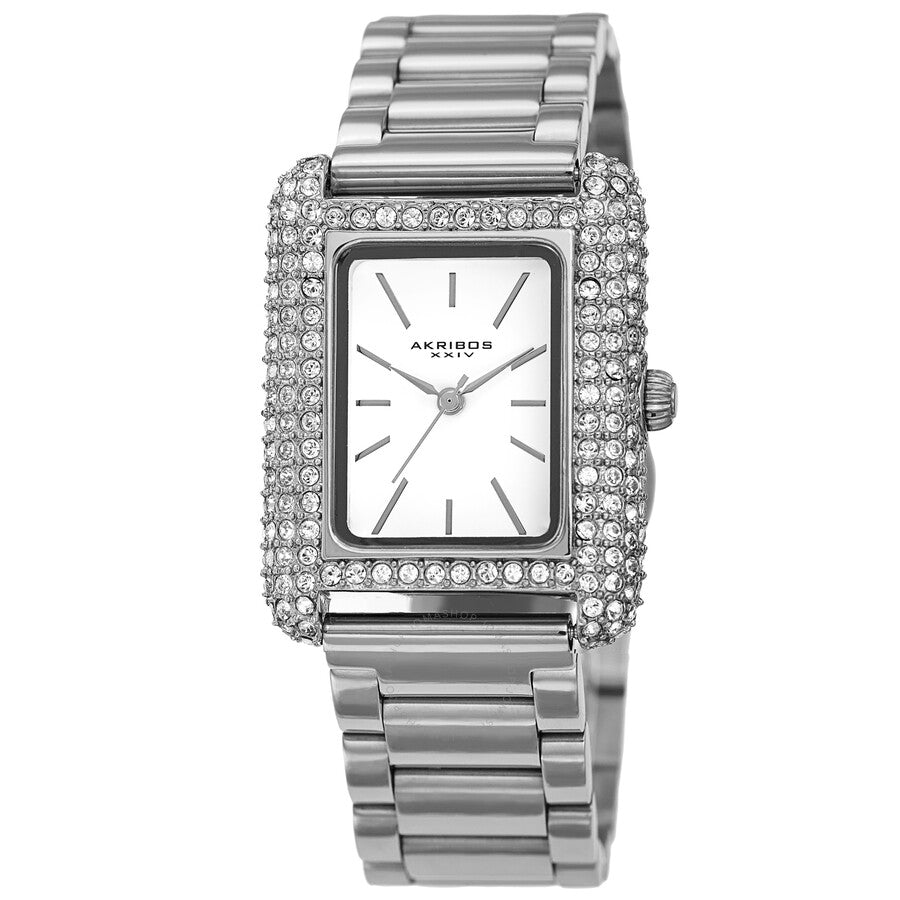 Akribos XXIV Quartz White Dial Ladies Watch AK1108SS - Dawson Watches