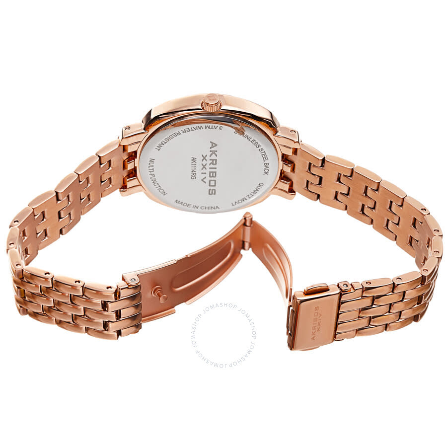 Akribos XXIV Quartz White Dial Ladies Watch AK1114RG - Dawson Watches #4
