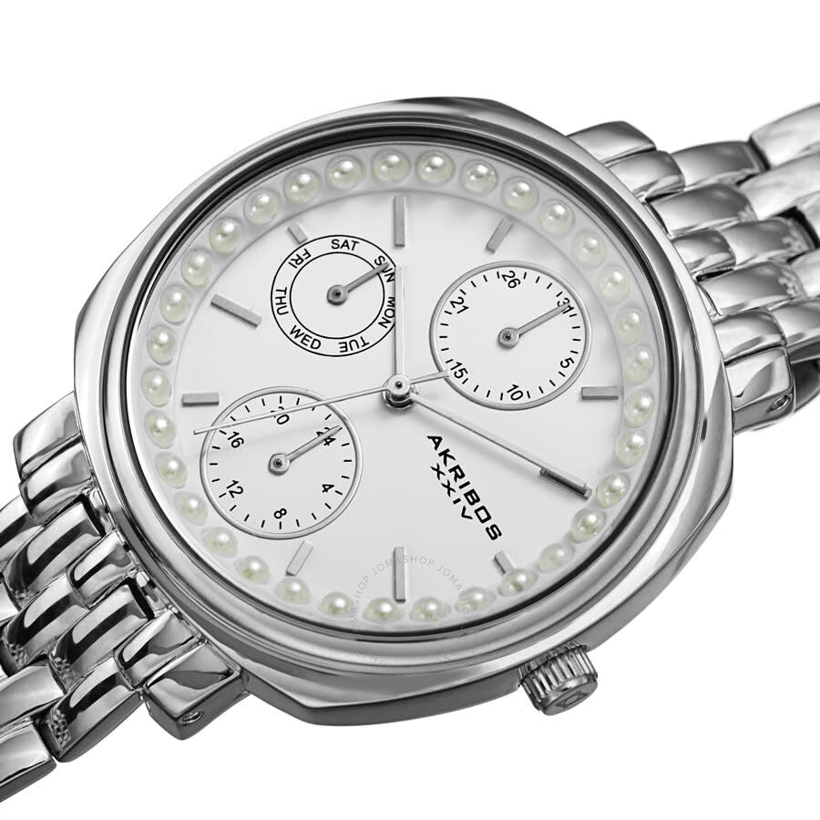 Akribos XXIV Quartz White Dial Ladies Watch AK1114SS - Dawson Watches #2