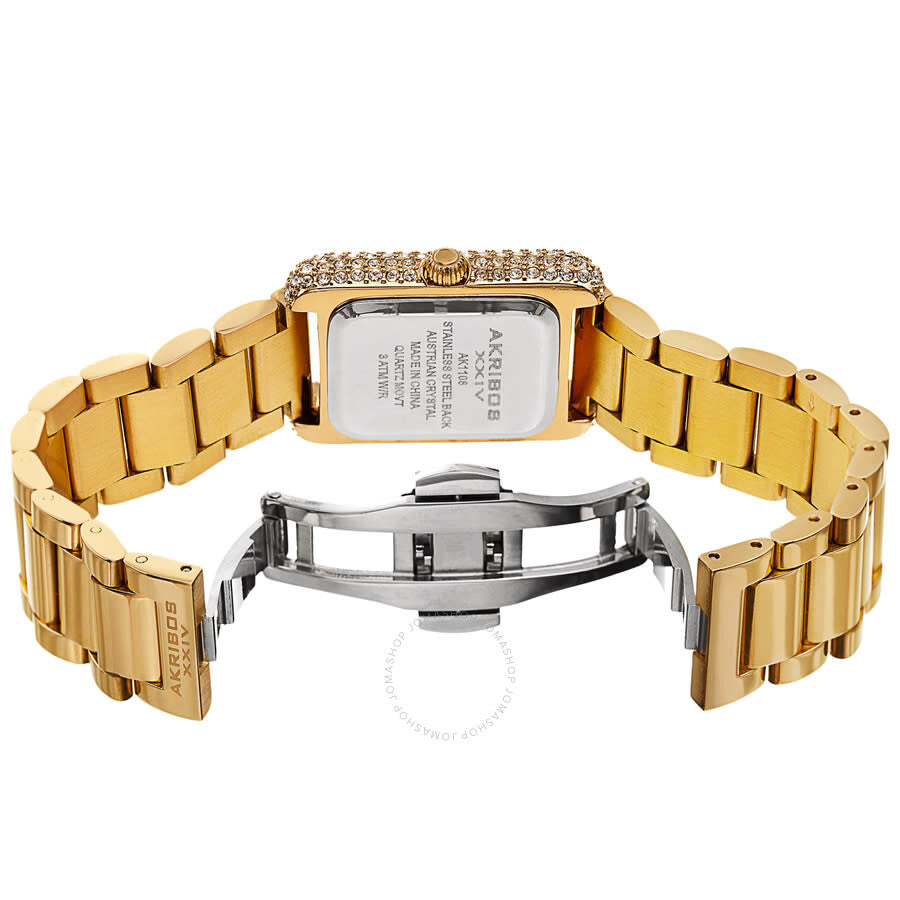 Akribos XXIV Quartz White Dial Yellow Gold-tone Ladies Watch AK1108YG - Dawson Watches #4