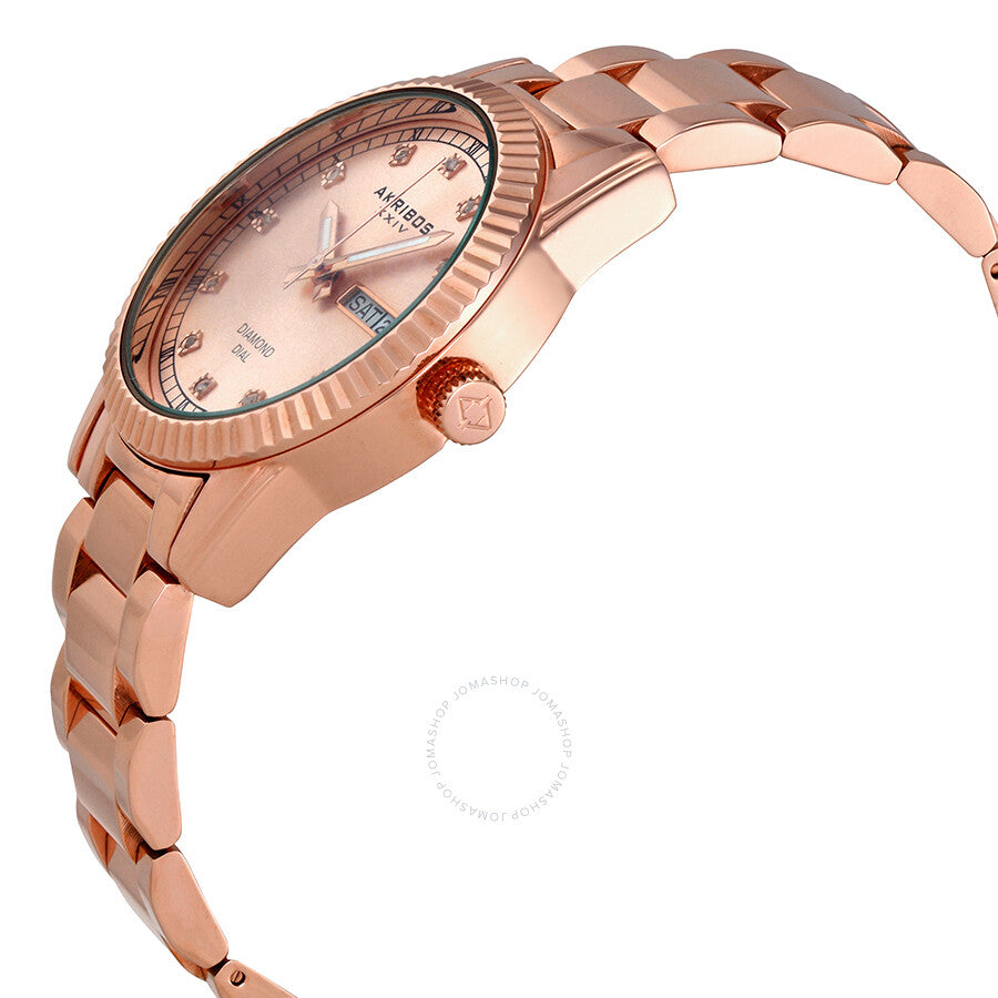 Akribos XXIV Rose Dial Rose Gold-tone Ladies Watch AK965RG - Dawson Watches #2