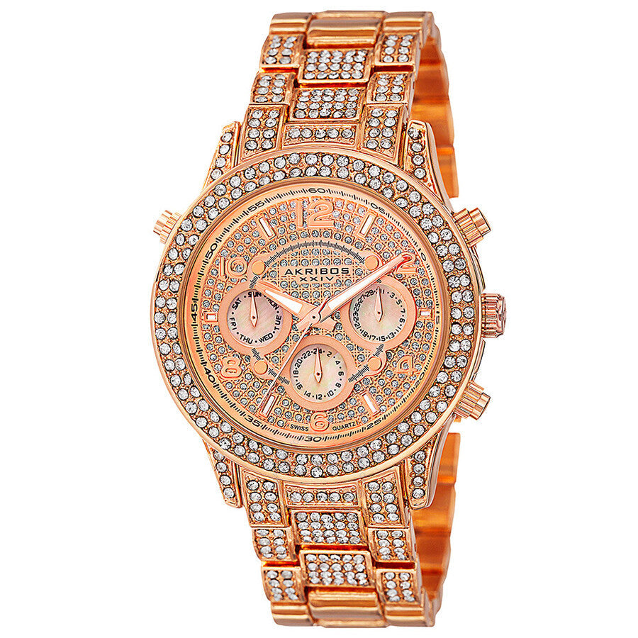 Akribos XXIV Rose Dial Rose Gold-tone Ladies Watch AK776RG - Dawson Watches