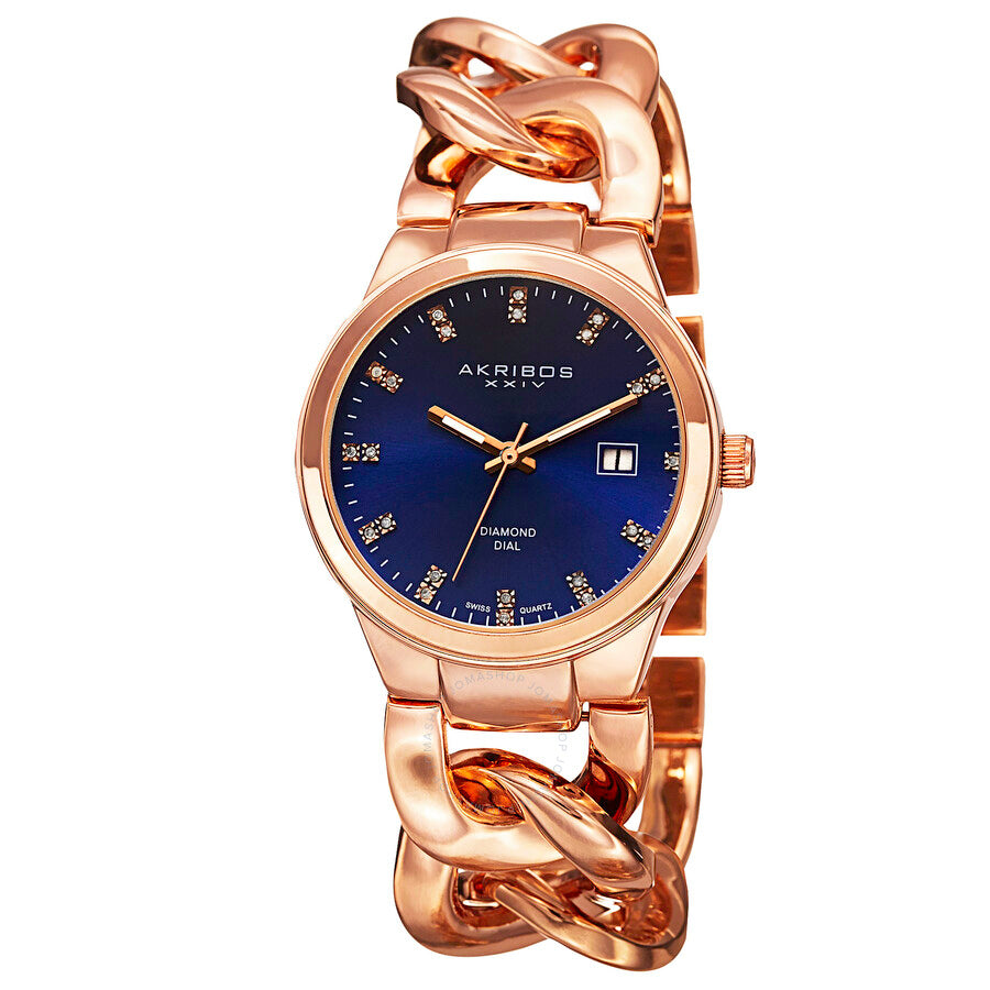 Akribos XXIV Rose Gold-tone Base metal Ladies Watch AK759RGBU - Dawson Watches