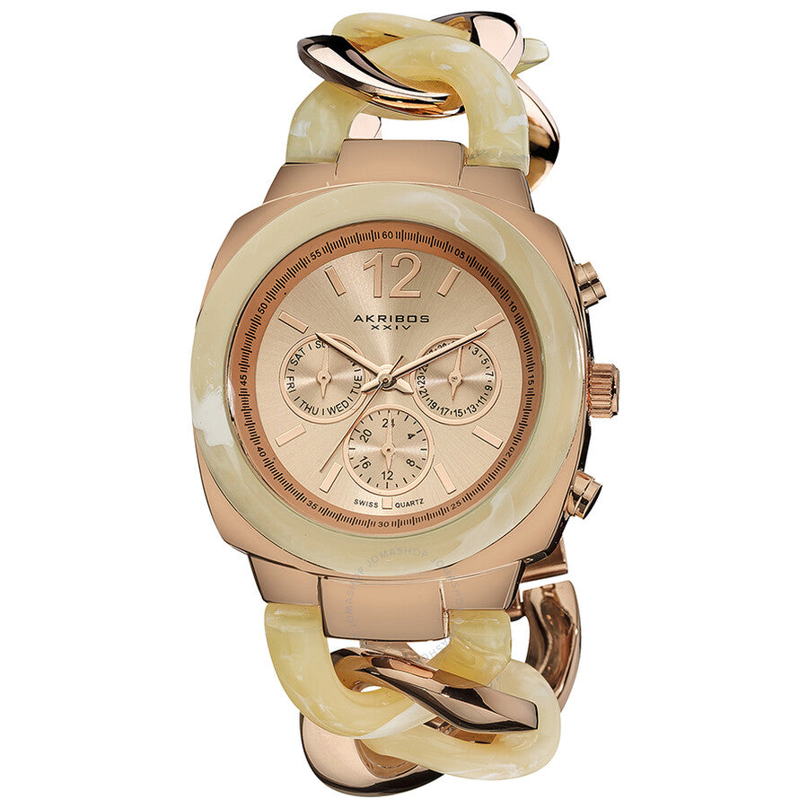 Akribos XXIV Rose Gold-Tone Ladies Watch AK641RG - Dawson Watches