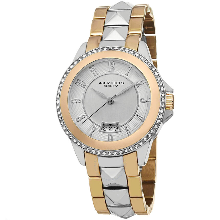 Akribos XXIV Silver Dial Two-tone Ladies Watch AK654TTG - Dawson Watches