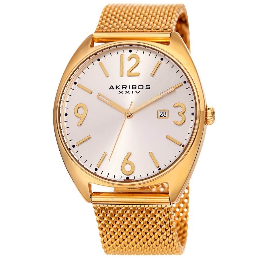 Akribos XXIV Quartz Silver Dial Men's Watch AK1026YG - Dawson Watches
