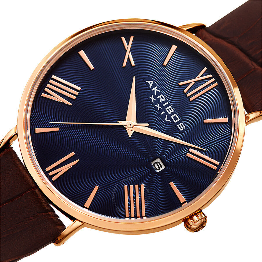 Akribos XXIV Waves Blue Dial Men's Watch AK1041RGBU - The Watches Men & Co #2